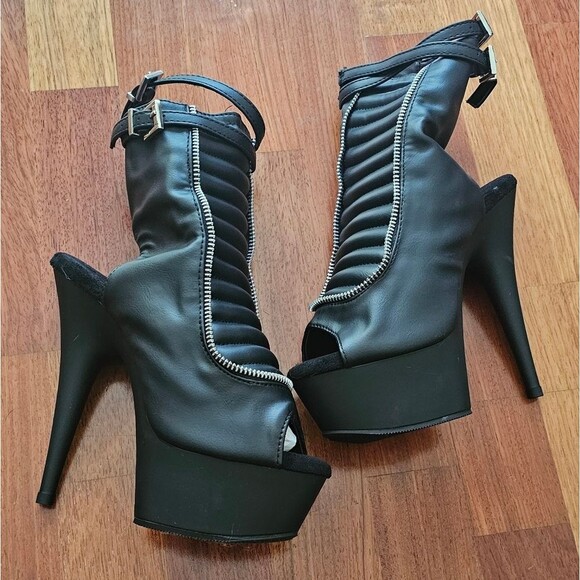 NEW! Open Toe/Heel Ankle Boot, Side Zip 6" Heel, Size 6 - Picture 7 of 7